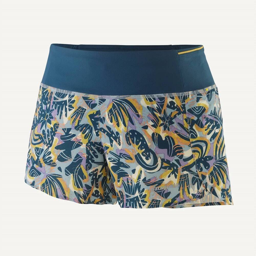 NEW PATAGONIA women's strider pro shorts in wild botanist: thermal blue
